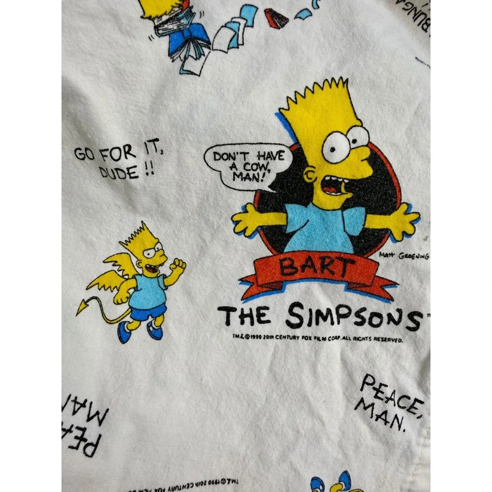 Vintage 1990 The Simpsons Bart Simpson Boxer Shorts Boxer Rebellion White M/34